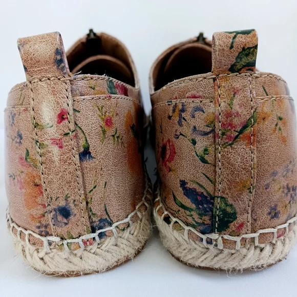 New PATRICIA NASH Italian Leather Espradrills Floral Print Resort Flats Size 11 - Picture 8 of 13